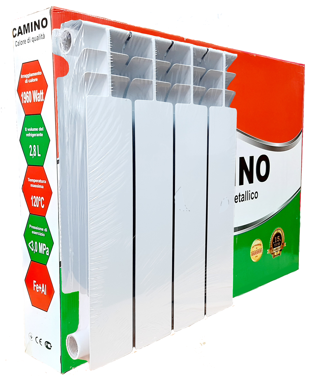 

Радиатор биметаллический ТМ CAMINO 560x96x80, Белый