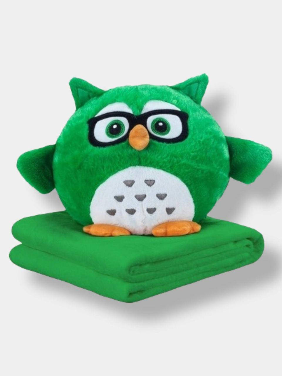 

Игрушка-плед Сова зеленая, плед 107*157 см, Зелёный