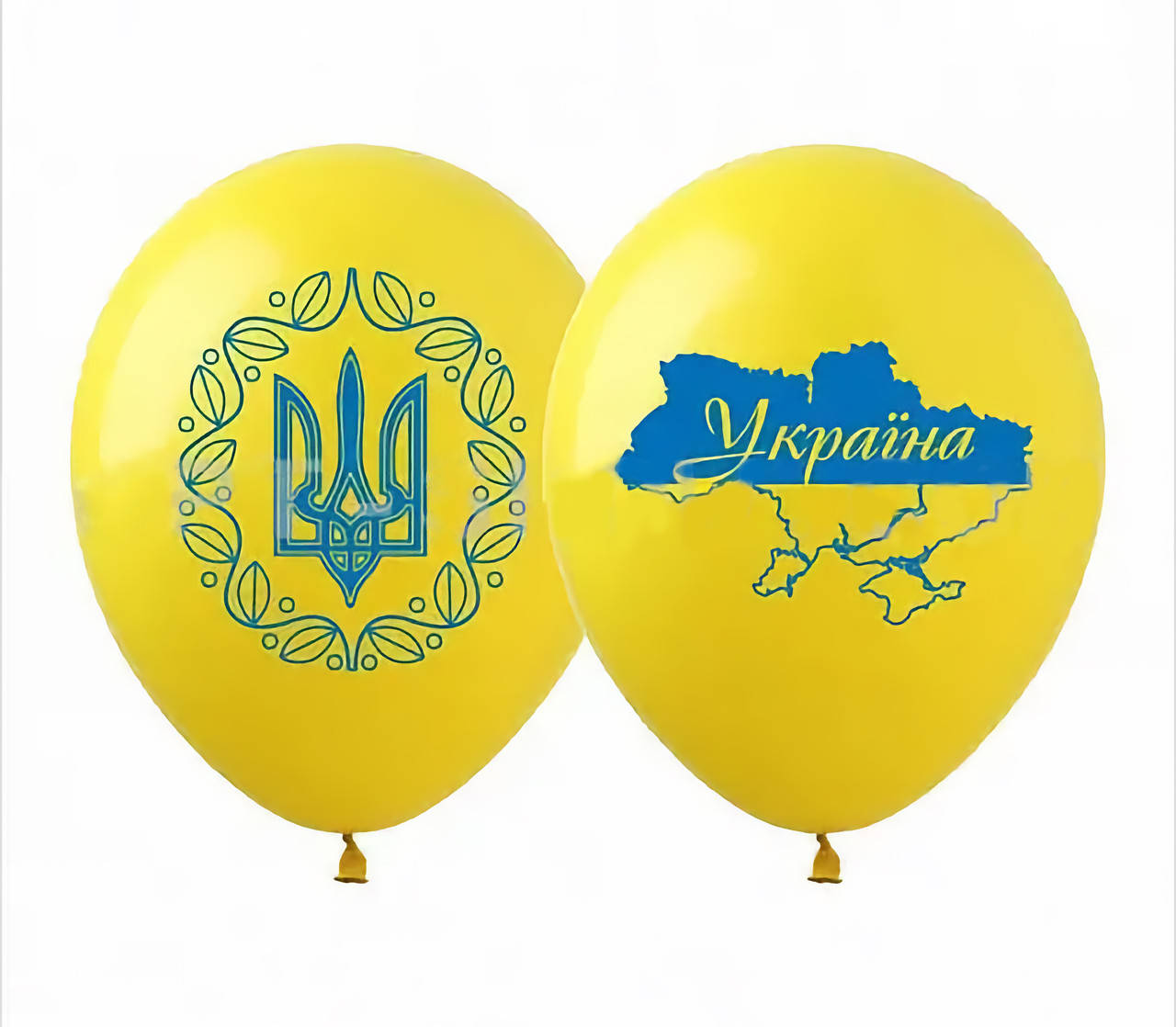 

Латексные шары 12" (30 см) Украина символика, 10 шт желтый