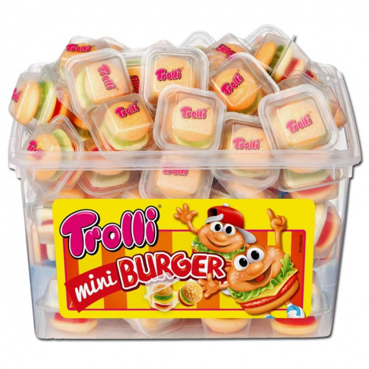 

Фруктовые жевательные конфеты (мармелад) Trolli банка МИНИ БУРГЕР
