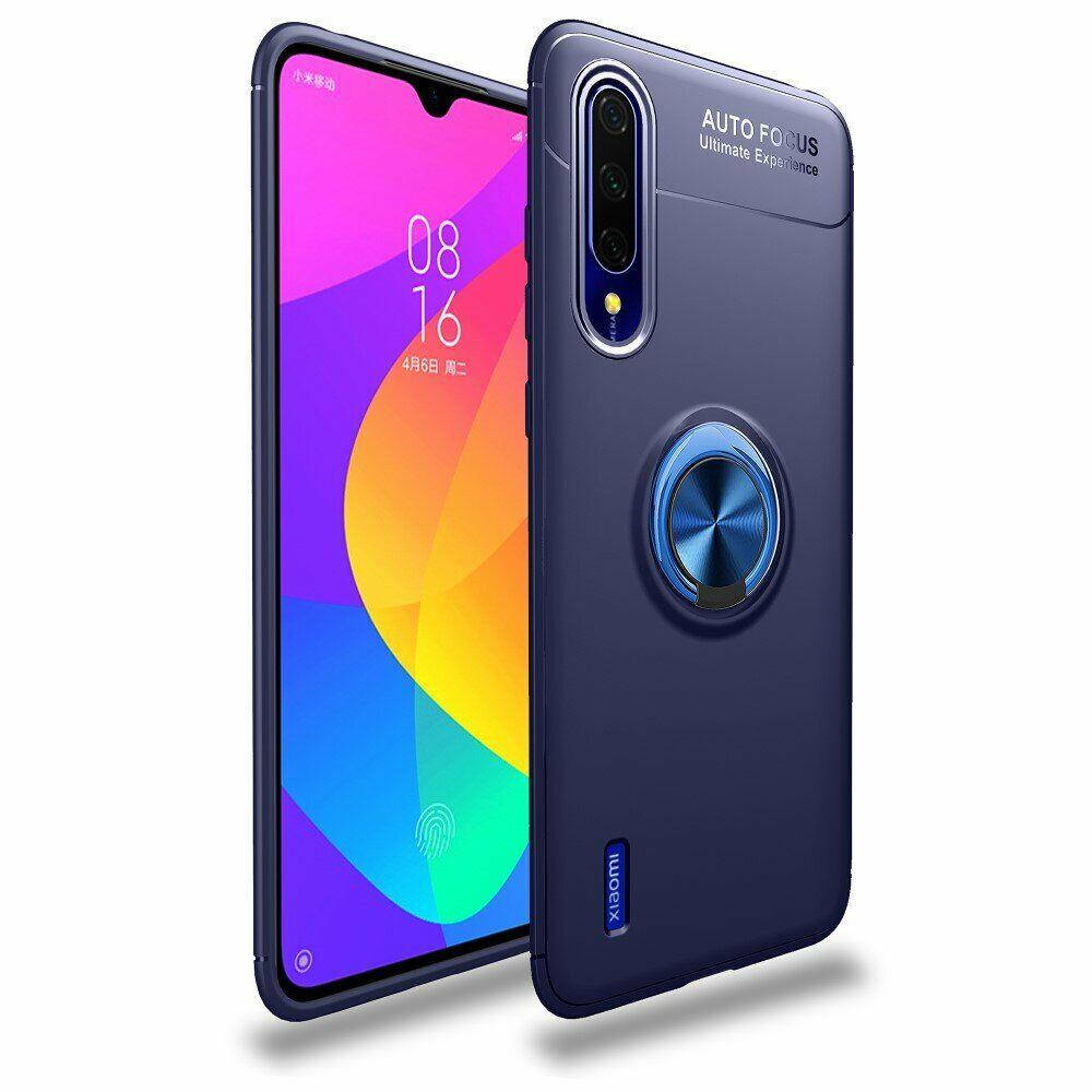 

Чехол TPU Ring для Xiaomi Mi A3 бампер противодуарный с кольцом Blue, Синий