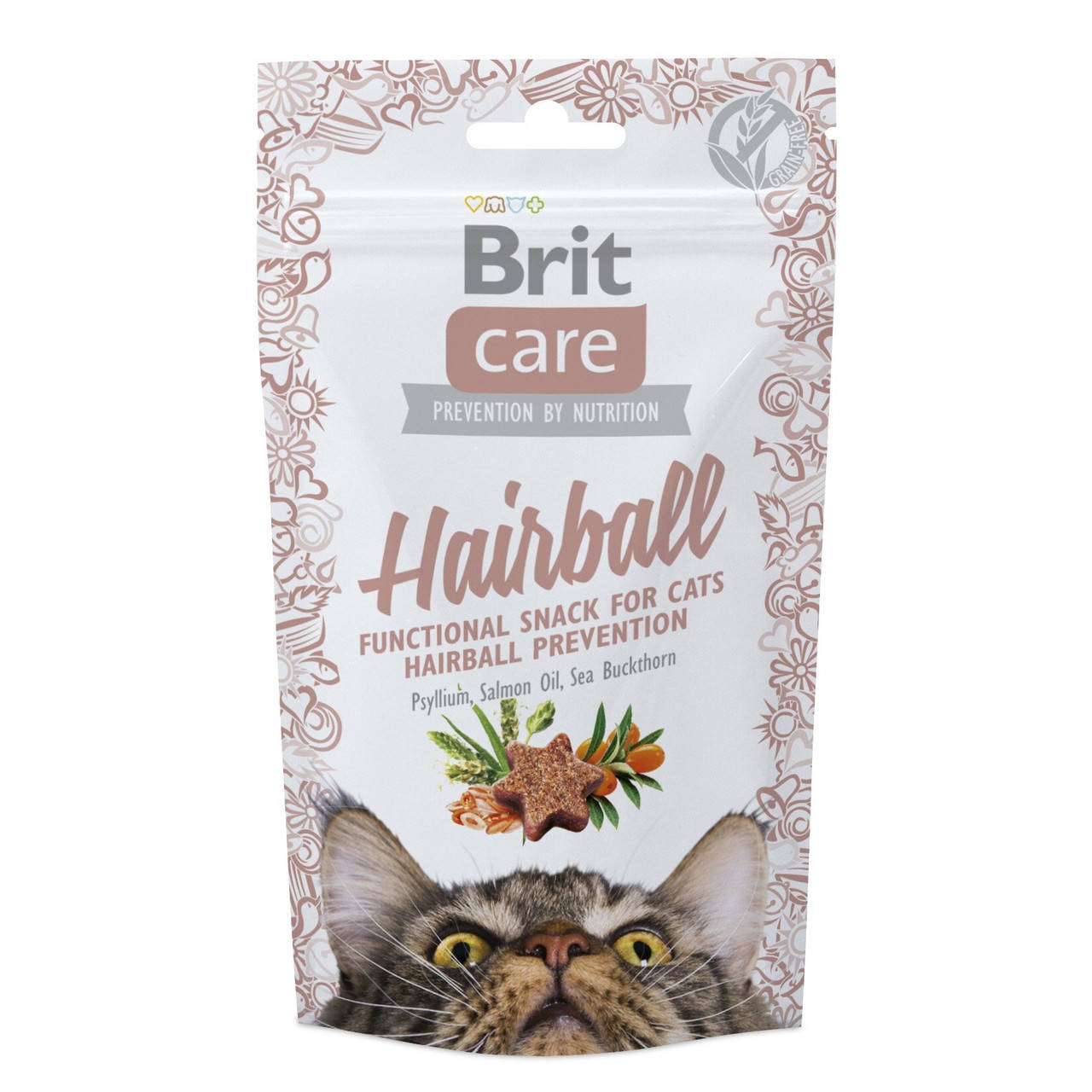 

Функциональные лакомства Brit Care Hairball с уткой д/котов, 50г