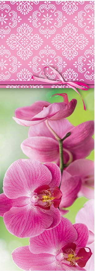 

Подарочные бумажные пакеты БУТЫЛКА 12*9*36 см Орхидея