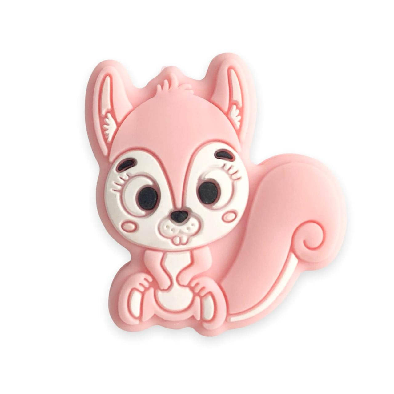 

Мини белочка (роза кварц) силиконовая бусина