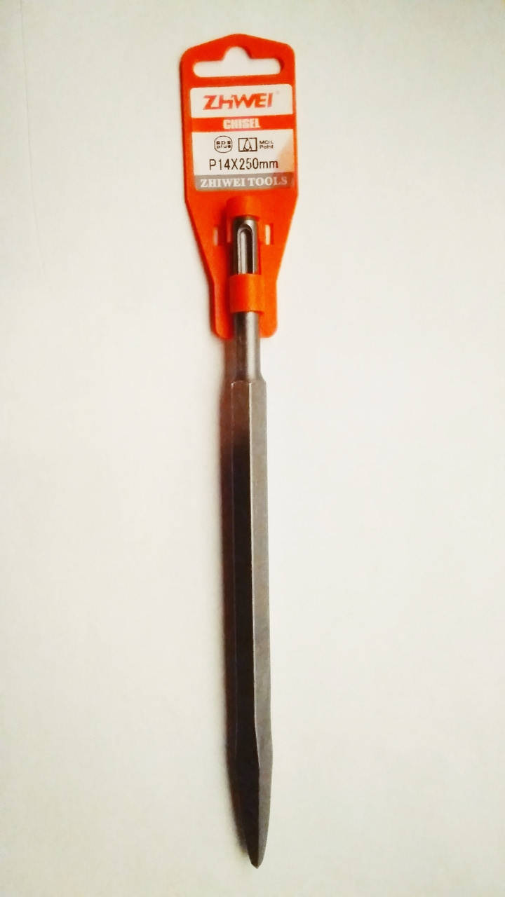 

Зубило пикообразное(пробойник,пика) по бетону SDS-PLUS 14x250 мм Zhiwei