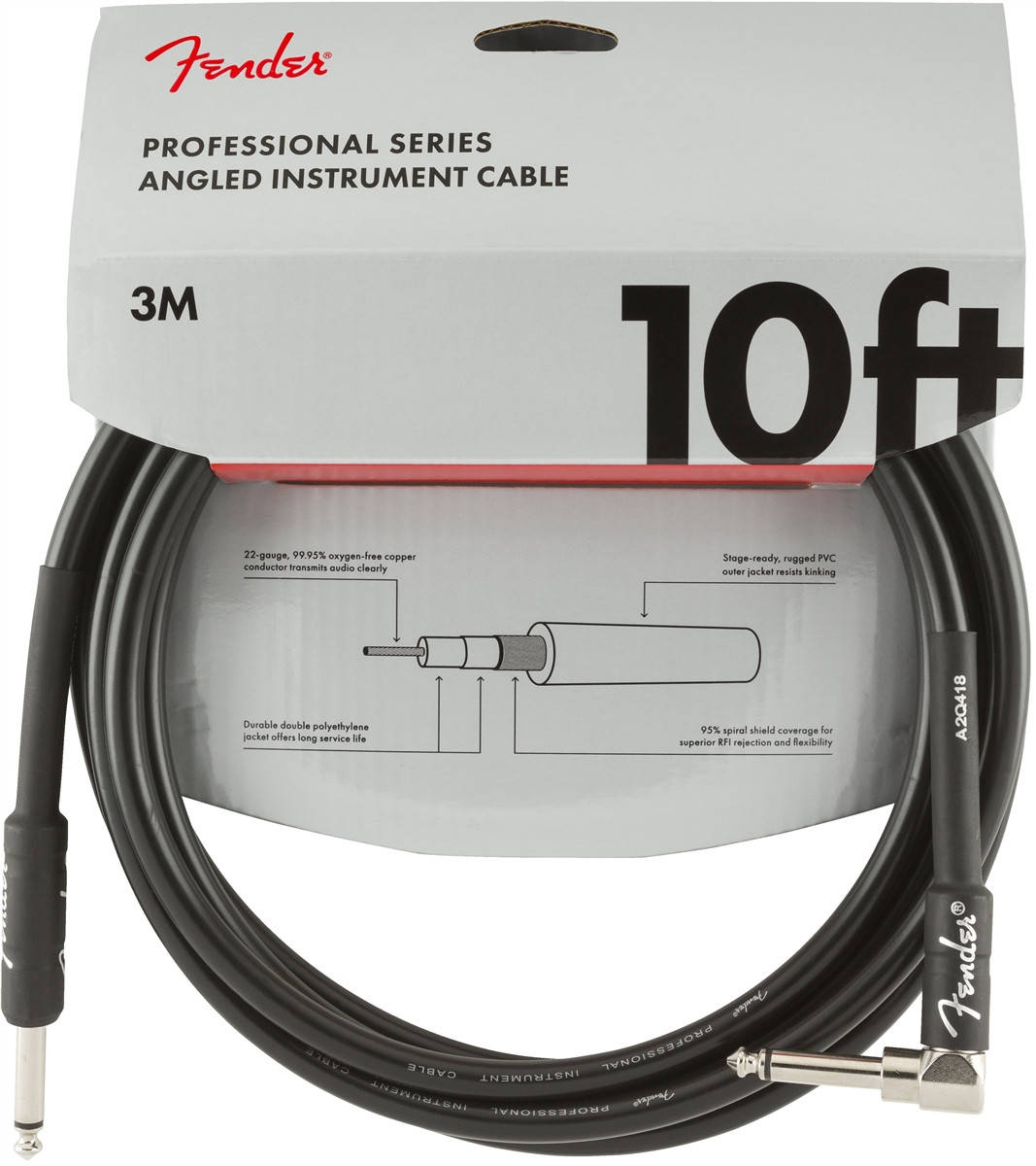

Инструментальный кабель FENDER CABLE PROFESSIONAL SERIES 10' ANGLED (3 м)