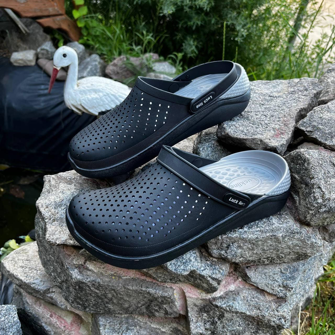 

Кроксы Crocs сабо мужские черные силиконовые, Черный