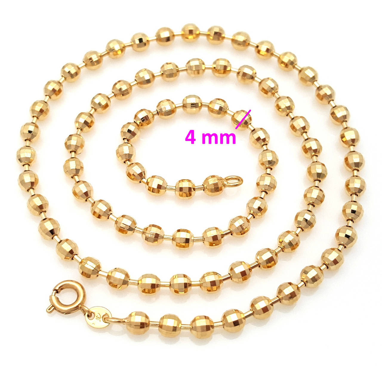 

Цепочка, Шары с узором, р.45 см, позолота Xuping, 18К