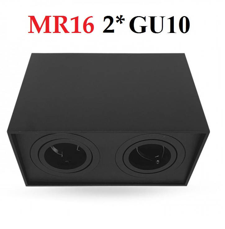 

Накладной светильник поворотный Feron ML305-2 MR16 GU10 двойной потолочный Черный
