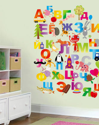 

Дитяча наклейка на стіну "Абетка", Разные цвета