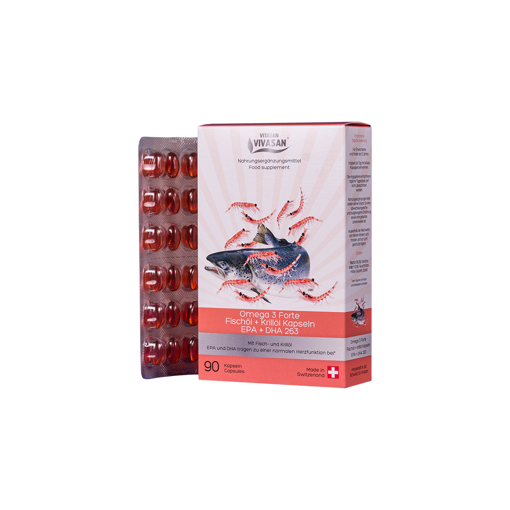 

Капсулы Омега 3 форте рыбий жир+мясо криля Omega 3 Forte Вивасан Швейцария 90 шт