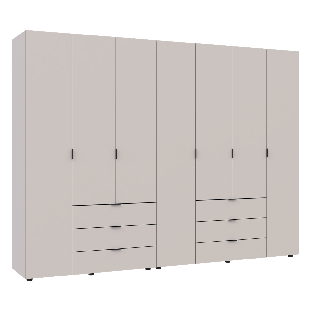 Розпашна Шафа для одягу Doros Гелар комплект Кашемір 3+4 ДСП 271.2х49.5х203.4 (80737641) 2