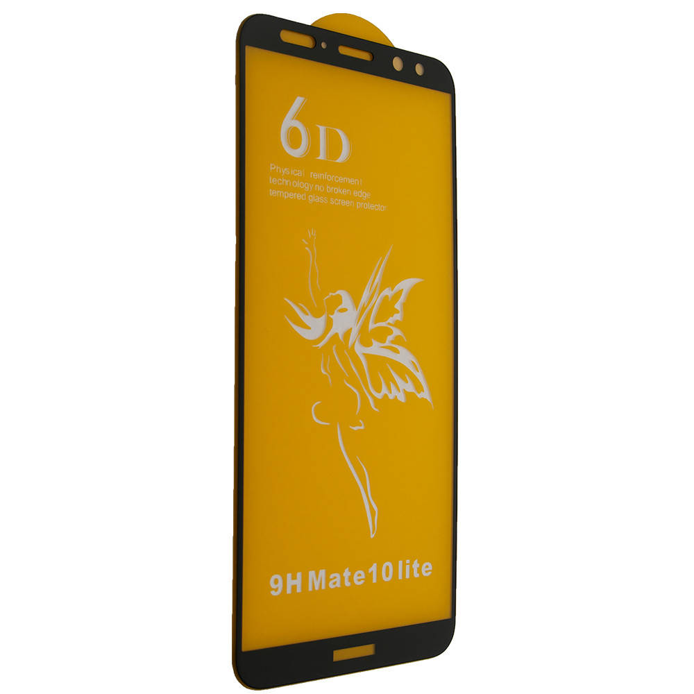 

Стекло 6D Huawei Mate 10 Lite черное - защитное, premium, Черный