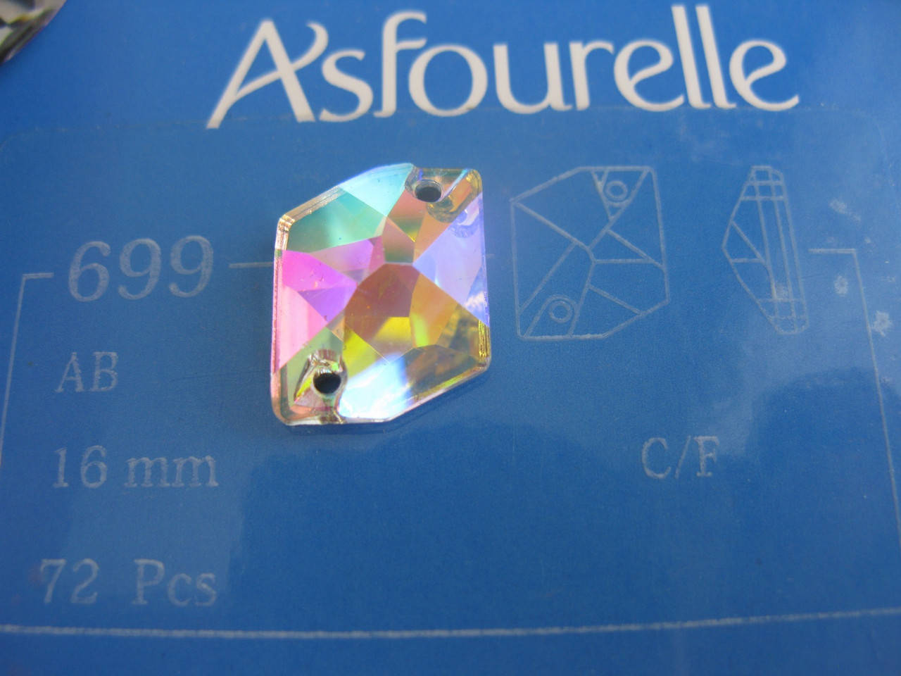 

Стразы пришивные Asfour Космик 16мм. Crystal AB