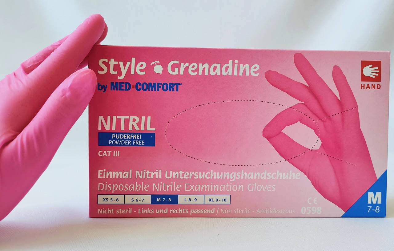 

Нитриловые перчатки STYLE розовые Grenadine, Розовый
