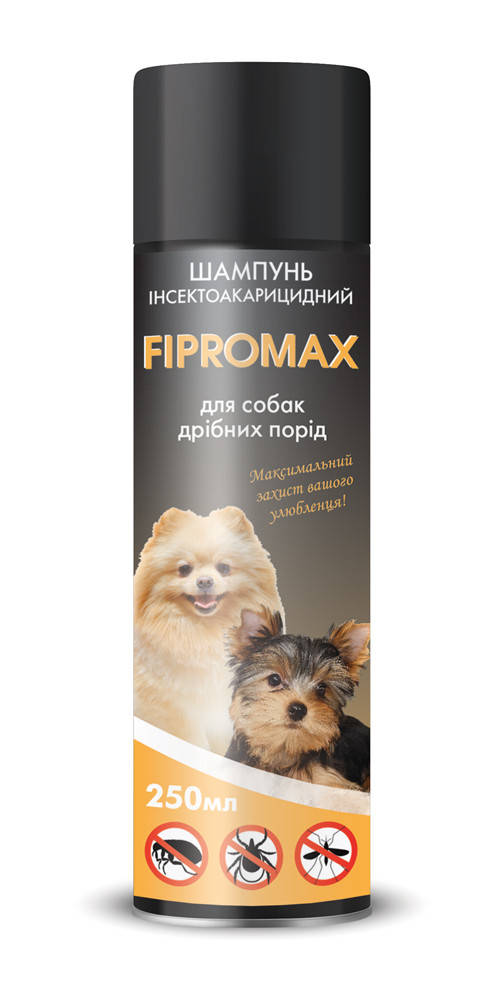 

Шампунь от блох и клещей для собак мелких пород с пропоскуром Fipromax 250 мл