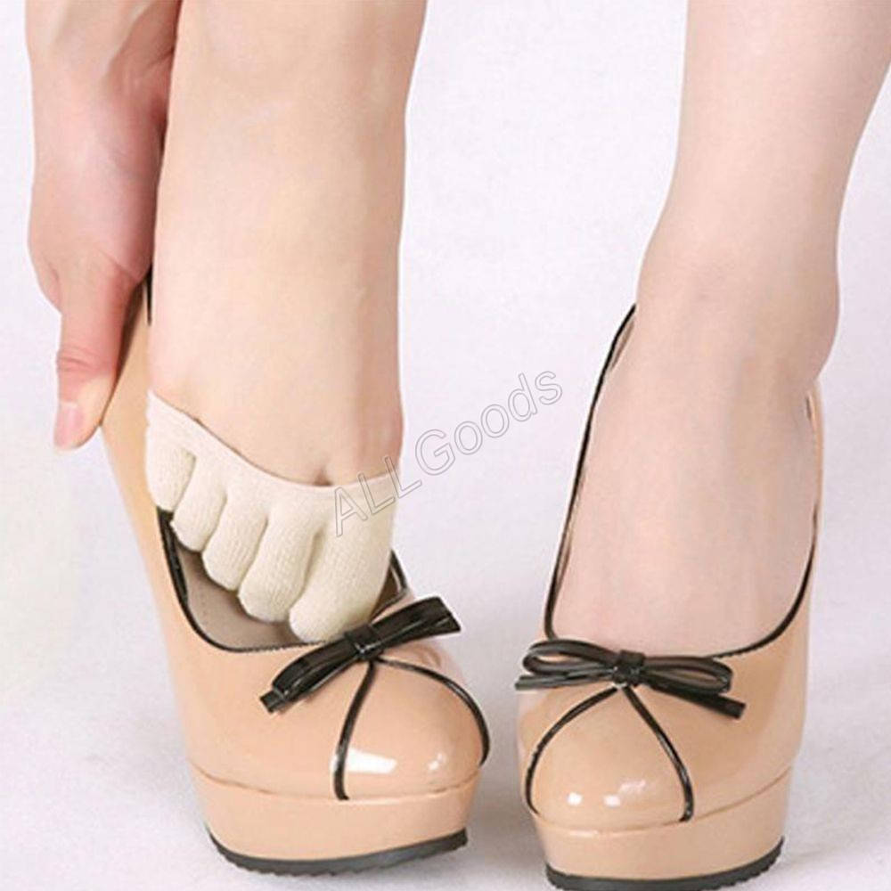 

Носки женские, полуносоки на пальцы бежевые, Бежевый