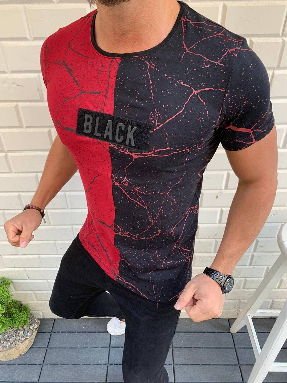 

Стильная мужская футболка красно-черная Black M, L, XL, XXL