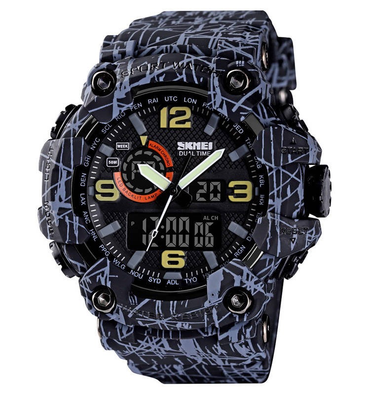 

Skmei 1520 серые мужские спортивные часы