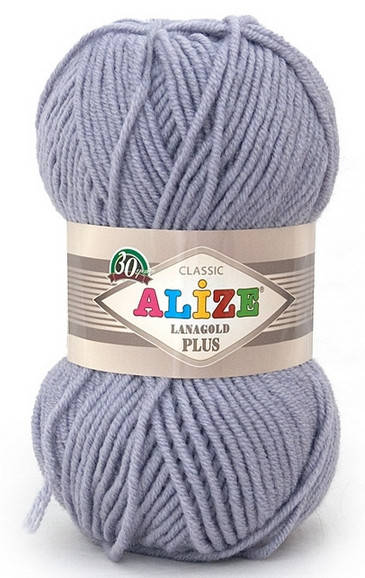 

Alize Lanagold Plus (Ализе Ланаголд Плюс) № 200 светло-серый (Пряжа, нитки для вязания полушерсть)