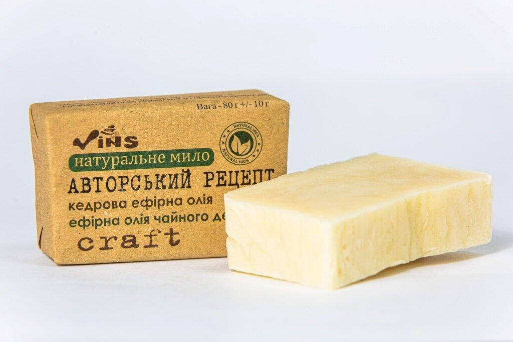 

Мыло "Авторский рецепт" с эфирным маслом чайного дерева и кедра, Vins 80 г