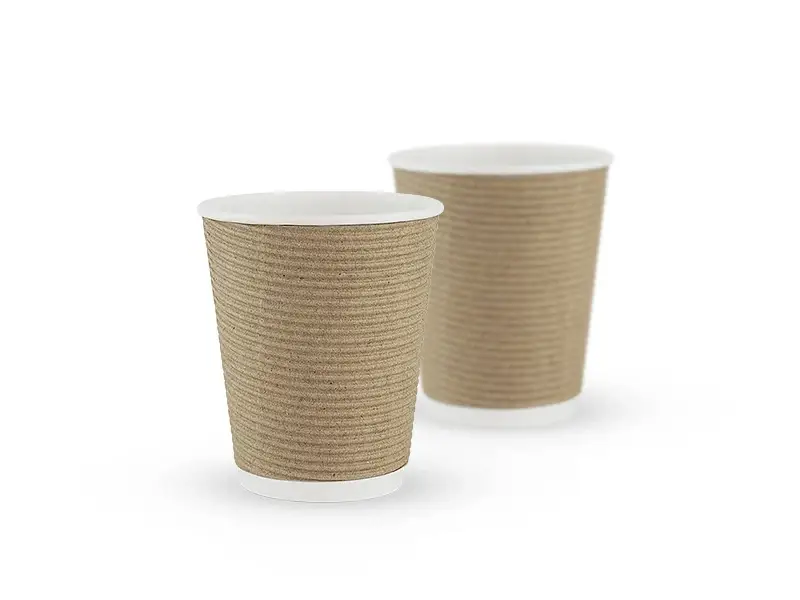 

Стакан гофрированный 180 мл. (бурый) F-Волна Горизонтальная