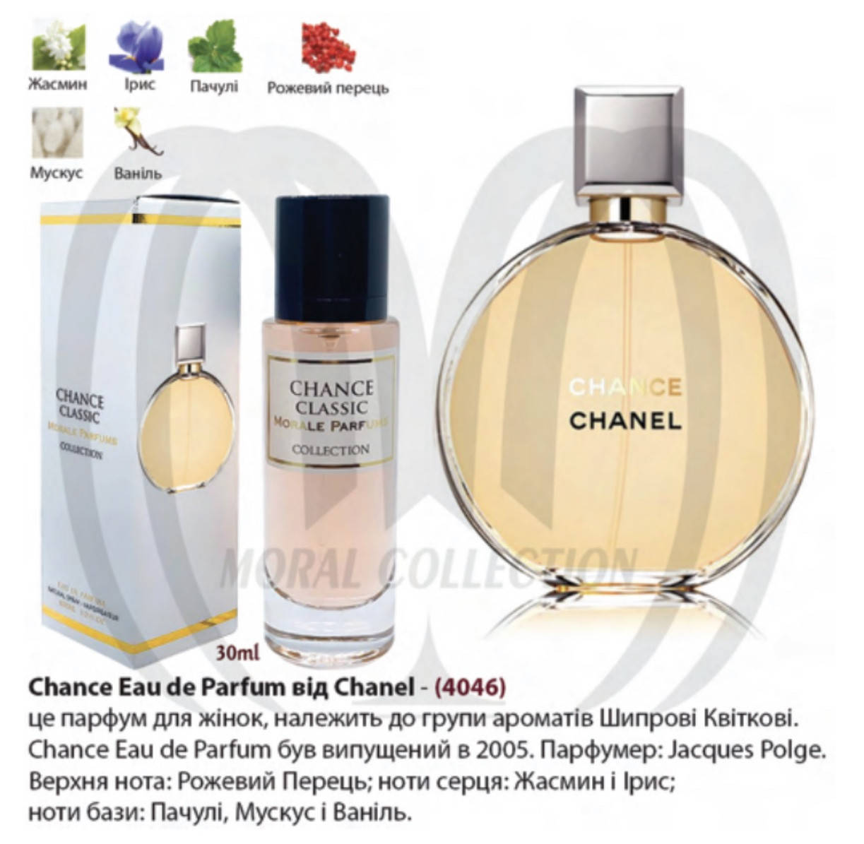 

Morale Parfums Chance Classic Парфюмированная вода женская, 30 мл