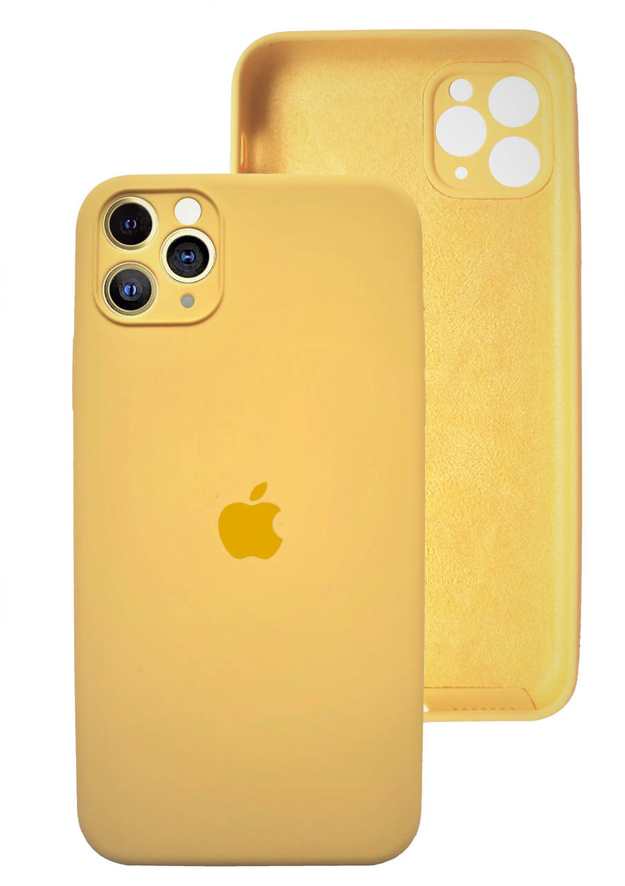 

Чехол-накладка Silicone case Full Camera Protective для IPhone 12 Pro max Yellow желтый