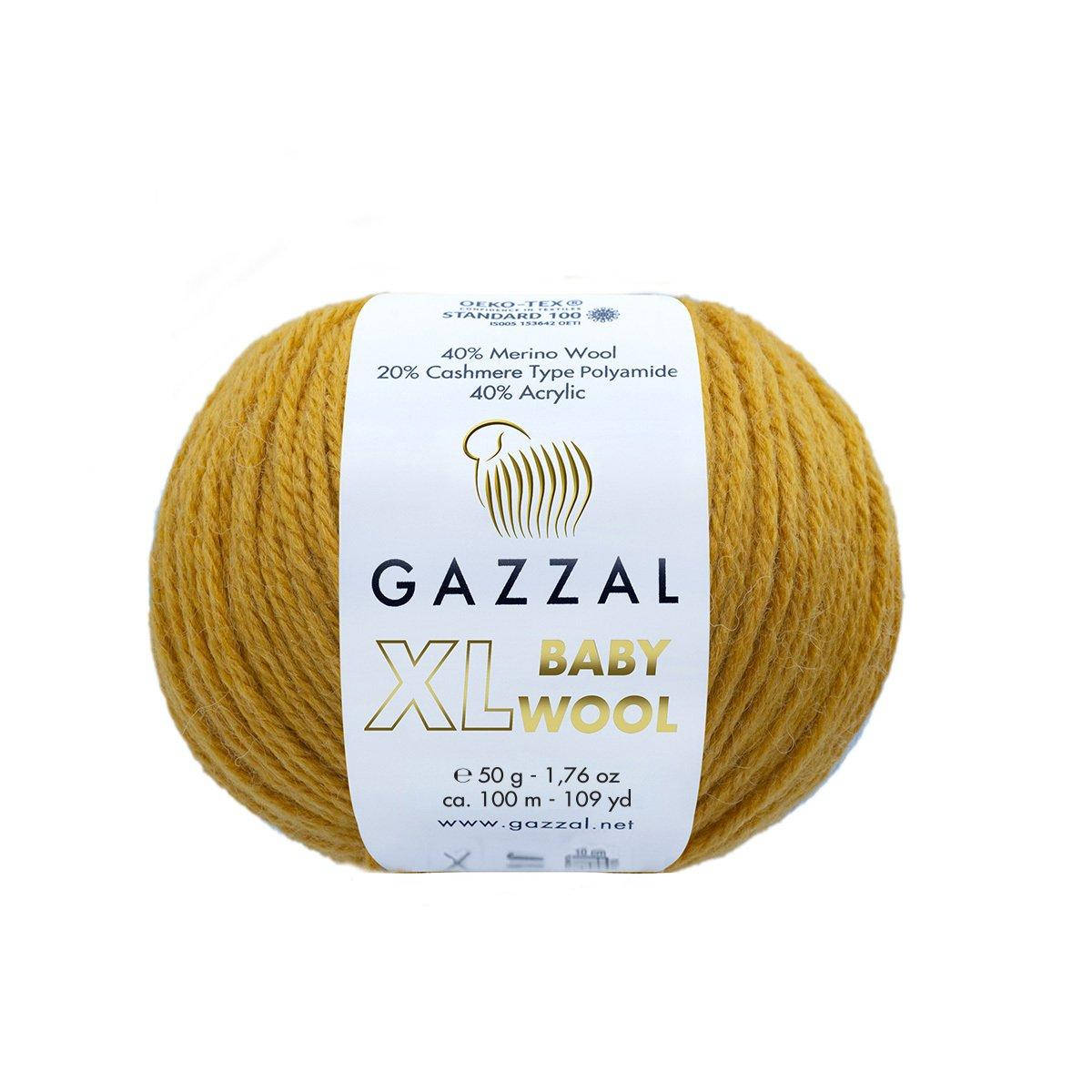 

Gazzal Baby Wool XL № 842 горчица, Желтый