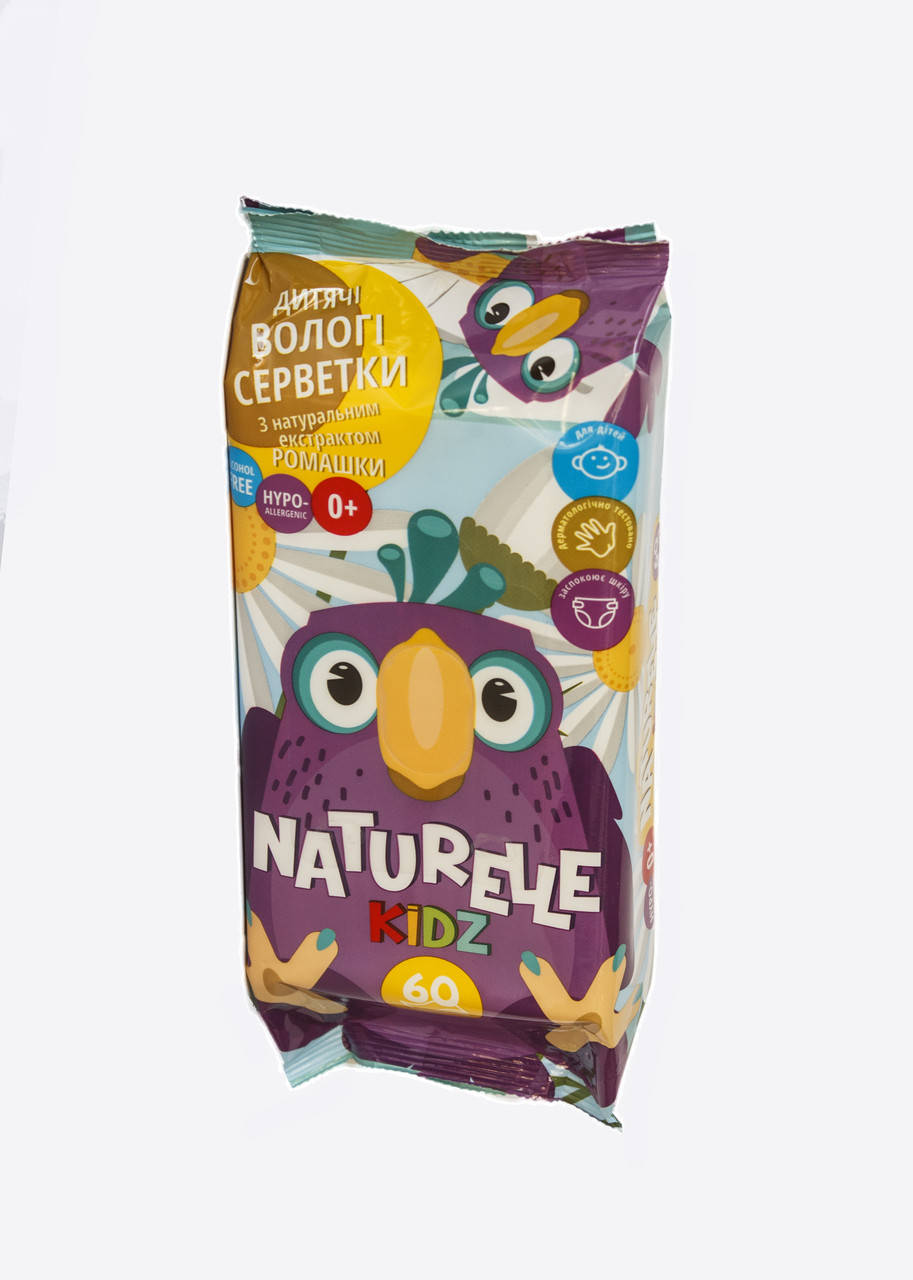 

N 60шт Вологі серветки дитячі Ромашка NATURELLE