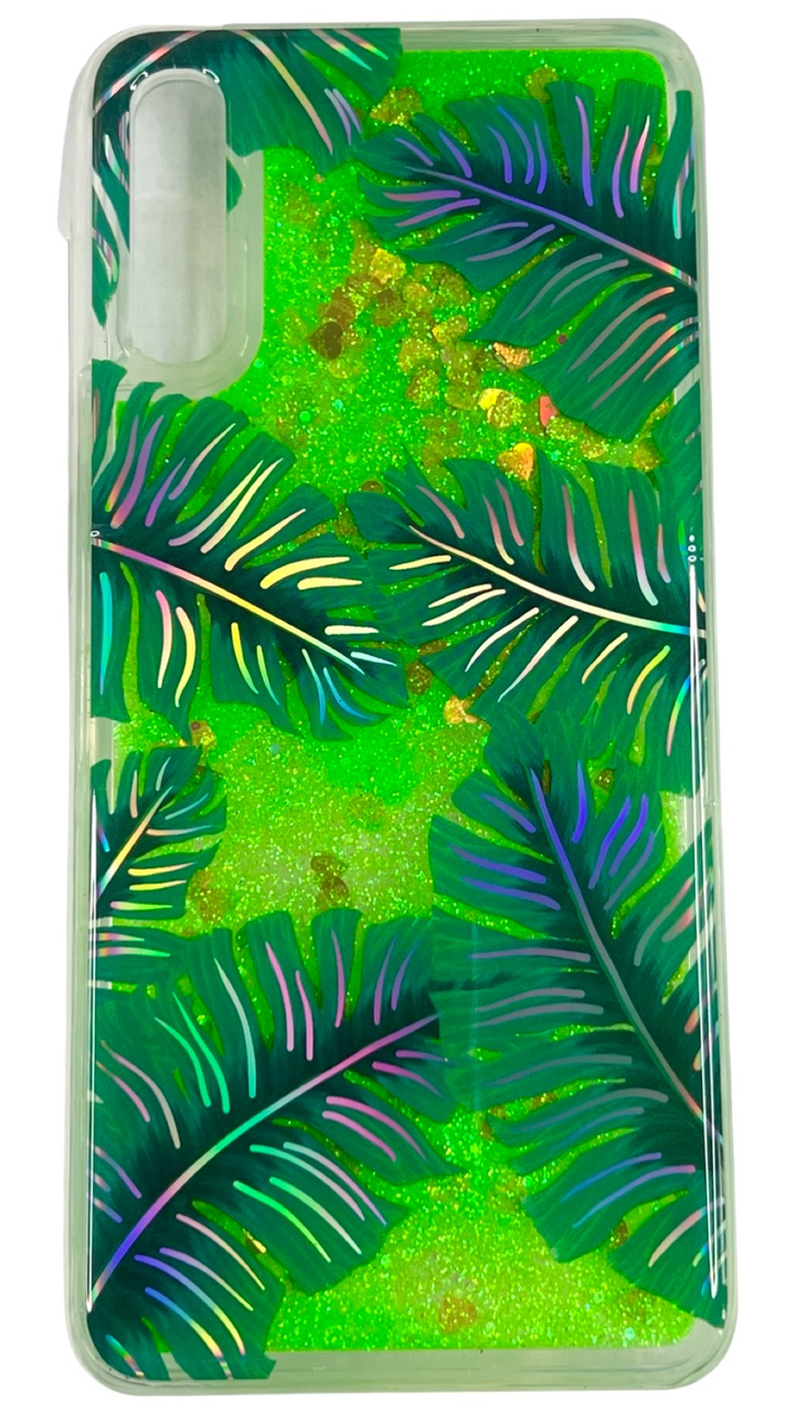 

Перетекающий TPU чехол New Star для Samsung Galaxy A30s (на самсунг а30с) Зеленые листья, Разные цвета