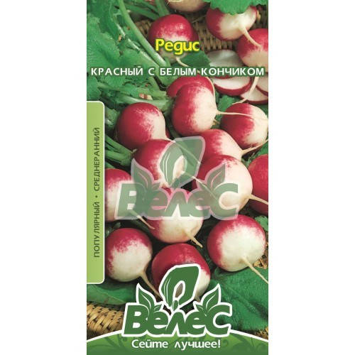 

Семена редиса Красный с белым кончиком 3г ТМ ВЕЛЕС