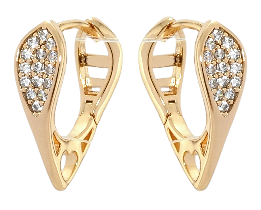 

Серьги Xuping Позолота 18K колечки "Инкрустация циркония"