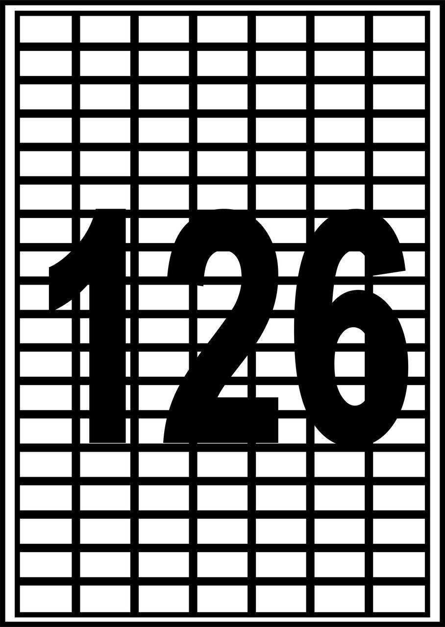 

Этикеток на листе A-4 (126шт. размером 28,6х16мм) SAPRO