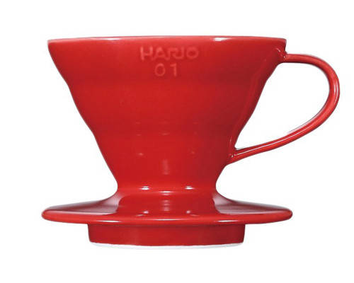 

Кофеварка воронка пуровер Hario V60 01 керамическая, красная, Красный