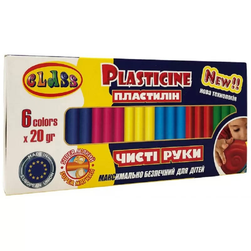 

Пластилін Class Чисті руки 6 кольорів 120 г, Разные цвета