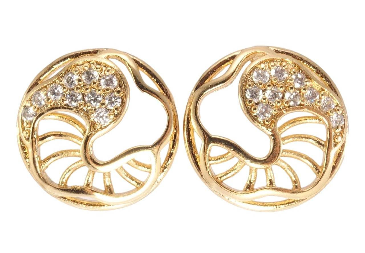 

Серьги Xuping Позолота 18K гвоздики (пусеты) "Круги с декоративным орнаментом" ø 16мм