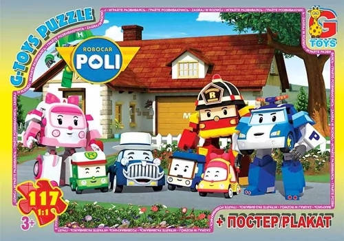

Пазлы серии "Робокар Полли" 117 эл. в кор. 19х13х3см GToys //