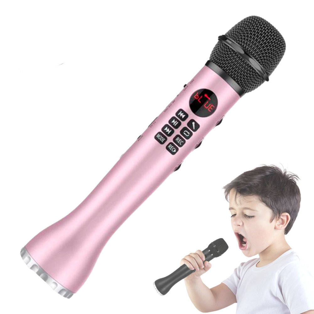 

Беспроводной вокальный микрофон Bluetooth L-598 для караоке / Портативный Микрофон со встроенным динамиком Розовый