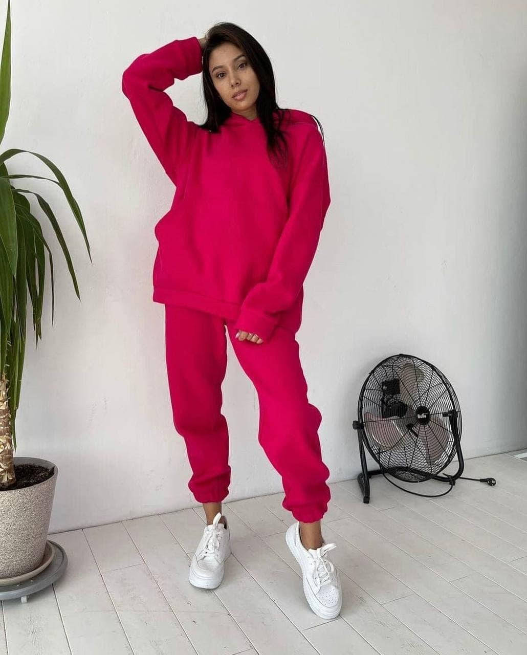 

Женский прогулочный oversize костюм (оверсайз) в расцветках Малиновый, 44/46