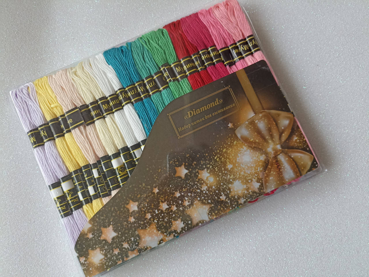 

50шт по 8м нитки мулине для вышивания Diamond набор, Разные цвета