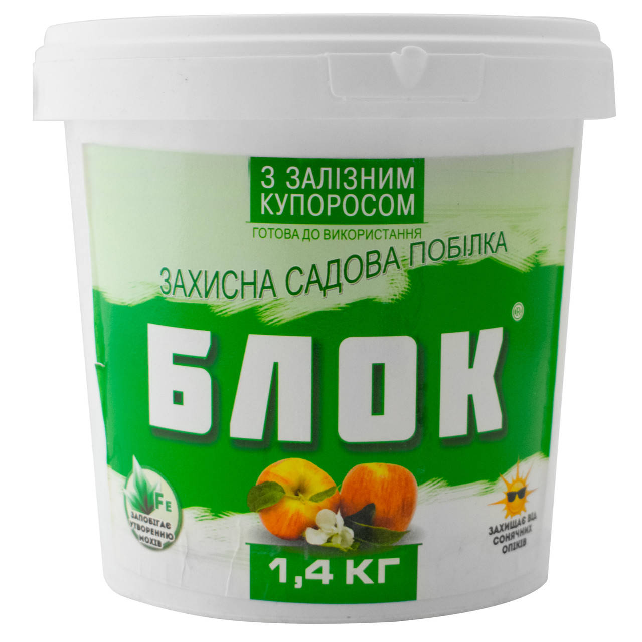 

Защитная садовая побелка Блок + Железный купорос 1.4 кг