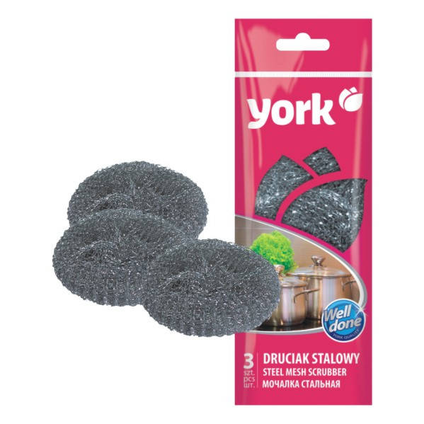 

Мочалка кухонная стальная York 3шт/уп