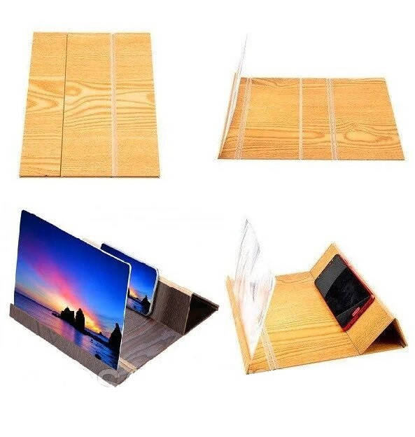 

Увеличительное 3D стекло для телефона 12 дюймов, дерево, Разные цвета
