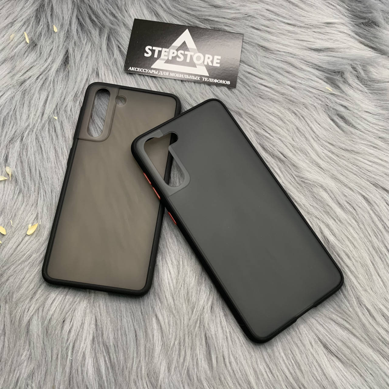 

Чехол матовый для Samsung S21 plus G996 прозрачный противоударный черный