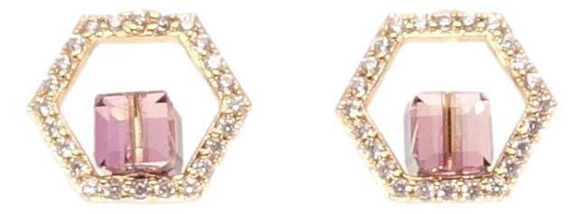 

Серьги Xuping Позолота 18K с кр-ми Swarovski гвоздики (пусеты) "Шестиугольники с кристаллами Light Amethyst"