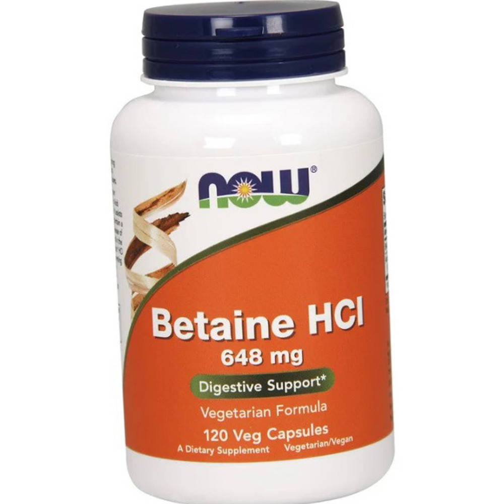 

Бетаин гидрохлорид NOW Betaine HCI 638 mg 120 капс