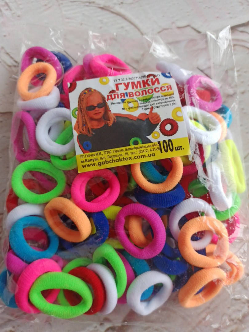 

Резинка Калуш нейлон 100 шт. цветная, Разные цвета