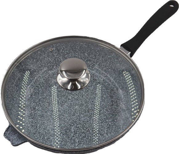 

Сковорода литая WOK с антипригарным гранитным покрытием BN-521 28*7см