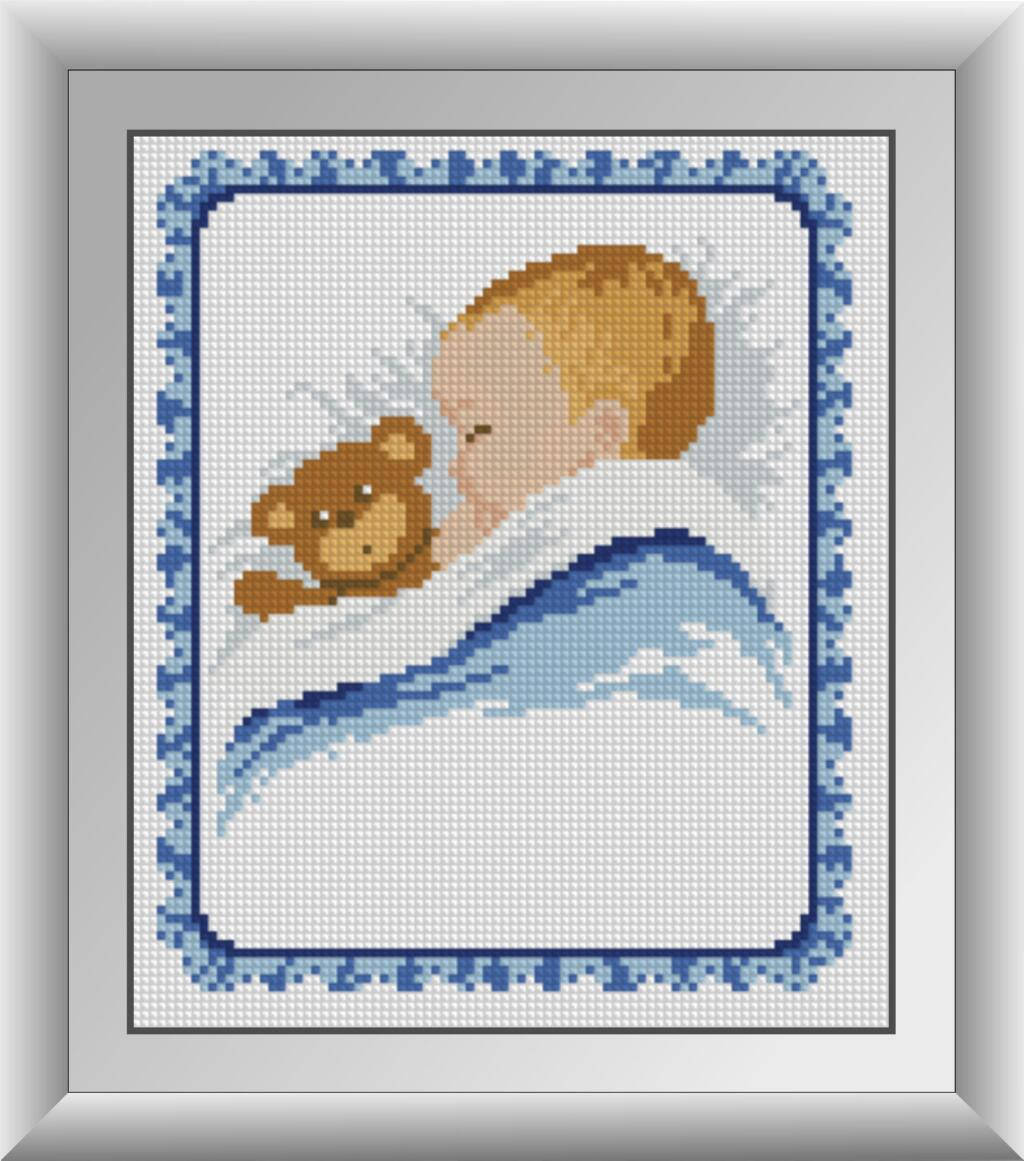 

"Метрика для мальчика (квадратные, полная)" Dream Art. Набор для рисования камнями алмазная живопись (30388D)